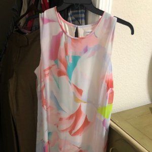 NWT Calvin Klein Trapeze Watercolor Flowy Dress